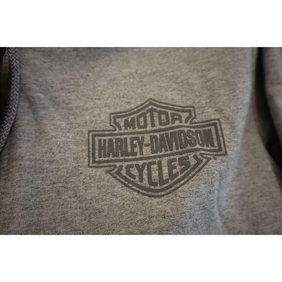 Harley-Davidson Women Sz L Gray Heather Special Racer Font Zip Front Hoodie - Picture 4 of 9
